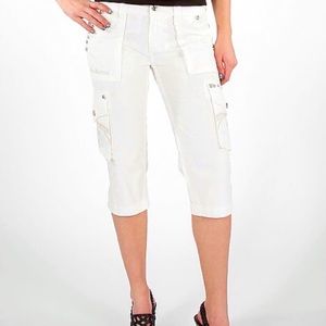 Rock Revival White Cargo Capris